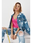 Jacheta largi din denim cu stelute 5535 - Magazin online - Boutique